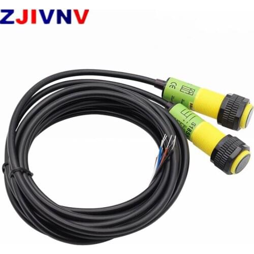 M18 Photoelectric Sensor Infrared Switch Distance 10m, PNP/NPN NO+NC Through Beam Type Special For Car Washing Machine