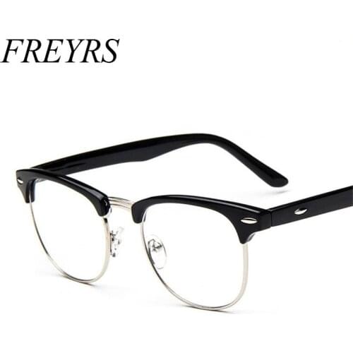 FREYRS 2021 Retro Metal Cat eye Glasses Women Man Eyeglasses for Rice nails Flat light Eyewear Spring Hinges UV400 6006