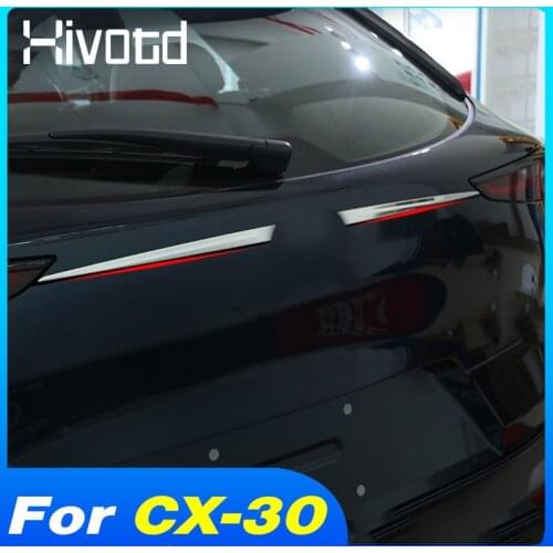 Hivotd Tailgate Trim Strip Rear Trunk Car Sticker Exterior Decoration Protection Moulding Parts For Mazda CX-30 CX30 2020 2021