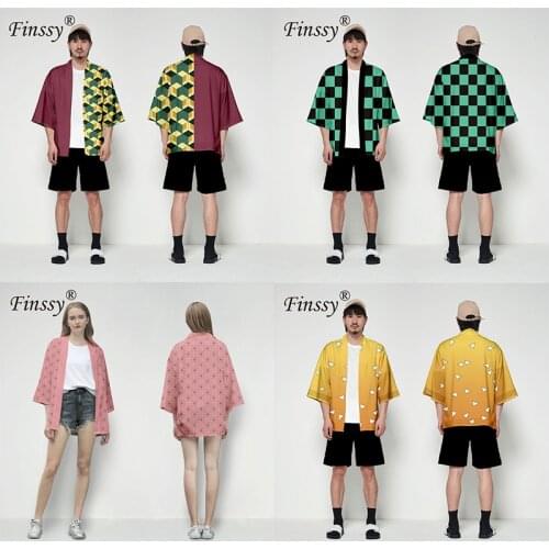 8 sizes Demon Slayer Kimetsu no Yaiba Kamado Tanjirou Zenitsu Tomioka Giyuu Kamado Nezuko Kimono Adult T-shirt Cosplay Costume