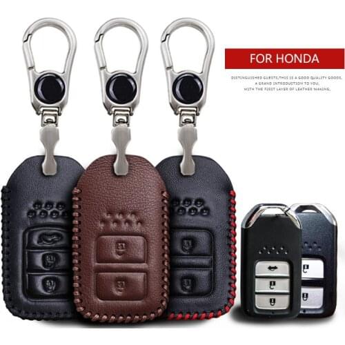KUKAKEY Car Logo Keychain Key Case For HONDA Accord Vezel Civic Pilot CRV HRV JAZZ Anti-wear Key Cover Shell Bag