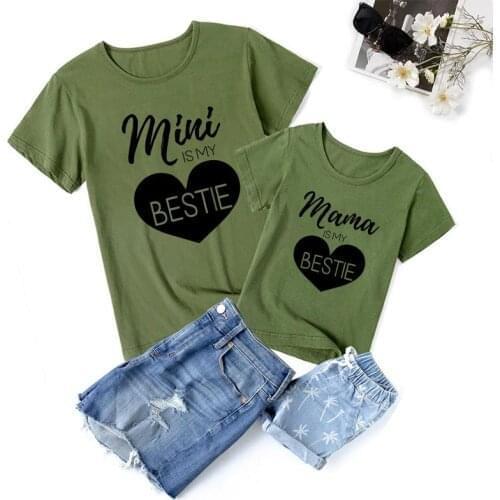 Summer LOVE MAMA MINI Print Mother and Kids T shirts Cotton short sleeve MOMMY BABY outfits Family Look Matching Clothes