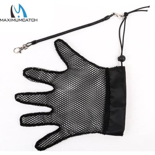 Maximumcatch 1 Pc Fish Tailer Landing Glove Fishing Catch Handling Glove Stretch Lanyard For Long Reach