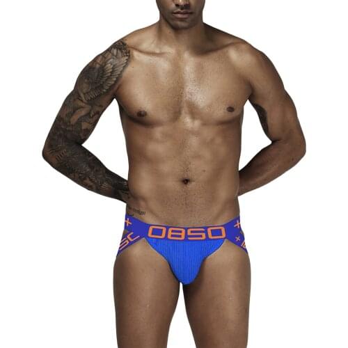 Men Thong Convex Pouch Thread Cotton with Letter Print, Body Sculpting Hip Lift Underwear Clothing