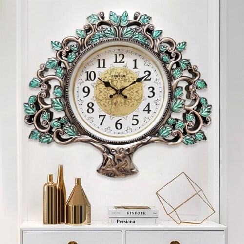 European Style Wall Clock Retro Vintage Fashion Art Clocks Mute Quartz Minimalist Reloj De Pared Living Room Decor EB50WC