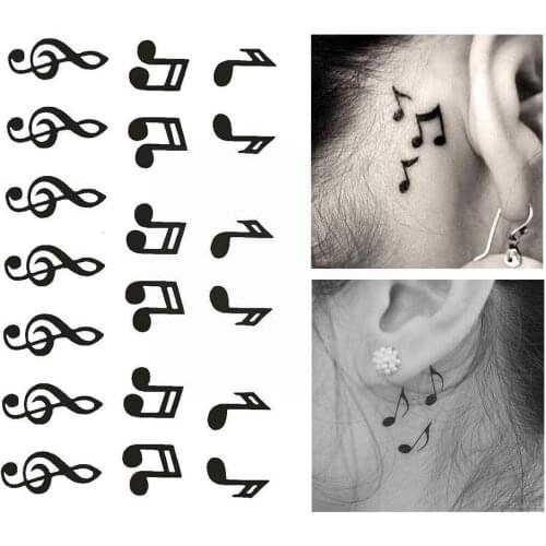 New Musical Note Make Up Personality Flash Tattoo Sticker Supplies Hot Painted Sell Sticker Tattoo And Women Men Body Water P3R7