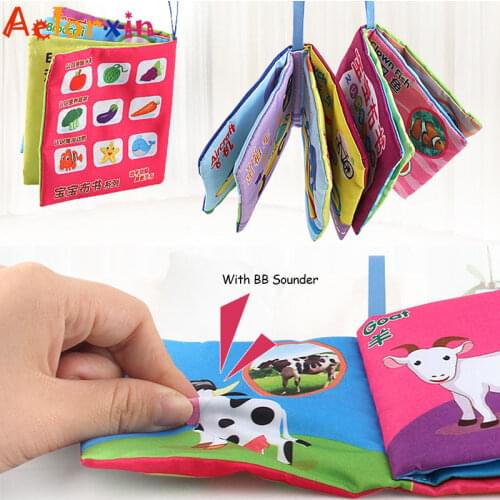 Animal Cloth Book Early Educational Games English Chinese Character Recognition Toy Educational Ring Paper With BB Sounder