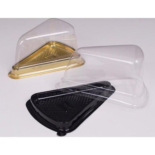 Disposable Plastic Transparent Cheese triangle Cake Dessert Boxes Plastic Uptake Cake Box for Pastry Bakery Dessert display Boxe