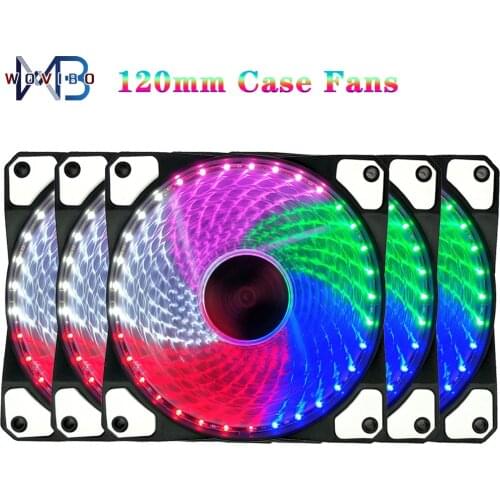 PC Cooling Case Fan 120mm Heatsink Cooler Molex Interface DC12V Radiator Colorful LED 12cm Ventilador