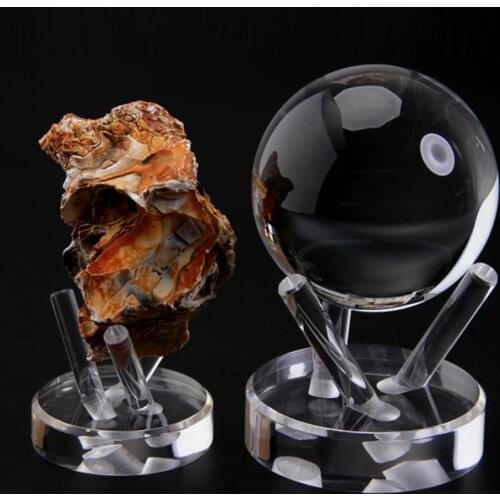Acrylic Display Stand Durable Three-Peg Crystal Mineral Holder for Crystal Minerals Ores Agate Rocks for Home Office Show Room