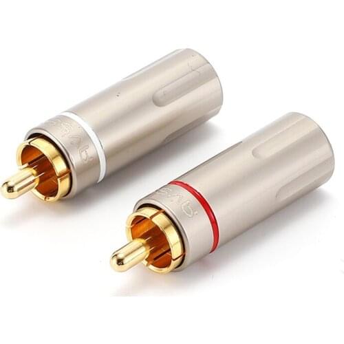 1Pcs 24k gold-plated RCA audio cable welding plug AV amplifier speaker sound coaxial mixer fever HIFI