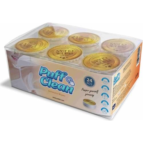 Pufai Puff Clean Intimate Wipes for sensitive area cleaning 24 Pieces Cleaning Capsules in a Box