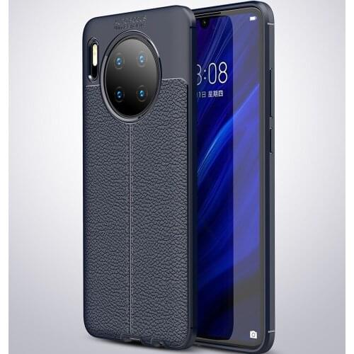 Silicone Case For Huawei Mate 30 Pro Case Soft Luxury Leather Tpu Texture Phone Case Back Cover On For Mate 30 Business Coque