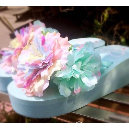 Summer Rose Floral Beach Wedges Flip Flops WomenS Sandals Womens Shoes Chausson Femme Woman Shoes