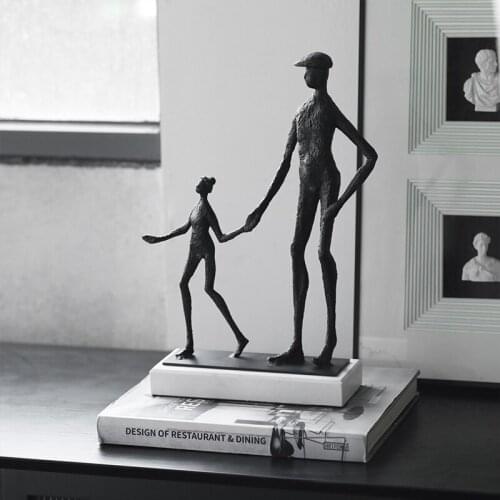 MODERN ABSTRACT FIGURE HAT HAND BY HAND STAND MARBLE STATUE ART ORNAMENT METAL SCULPTURE HOME OFFICE DECOR CRAFT ACCESSORIES