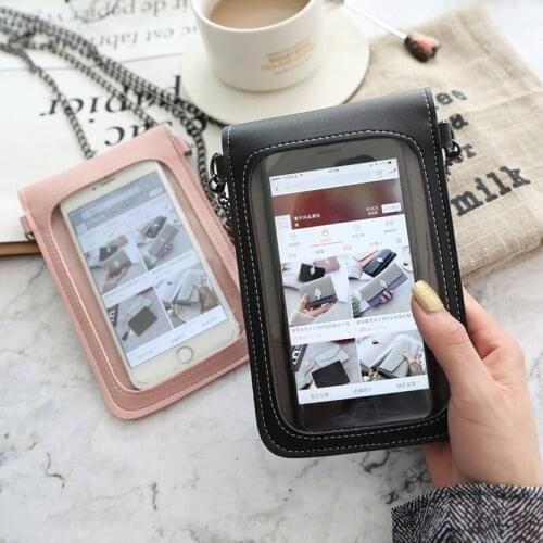 Portable Mobile Phone Bag Metal Chain Strap Waterproof Mini Cell Phone Bags Protection Phone Pouch Shoulder Bag Girls Phone Bag