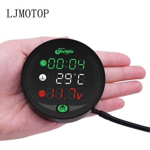 Motorcycle Tester LED Display Waterproof Voltmeter Multifunction Meter For Kawasaki W800 Cafe KX 65 85 125 250 250F 450F 100