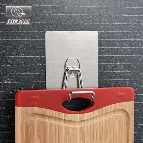 Magic Flexible Sticker Strong Hanger Wall Mounted Chroming Metal Hanging Hook Chopping Block Hooks For Kitchenroom