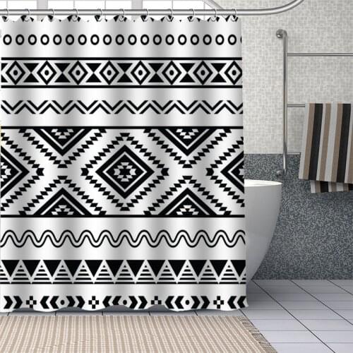 Ethnic Pattern Shower Curtains Waterproof Fabric Cloth Bathroom Decoration Supply Washable Bath Room Curtain Douche With Hooks