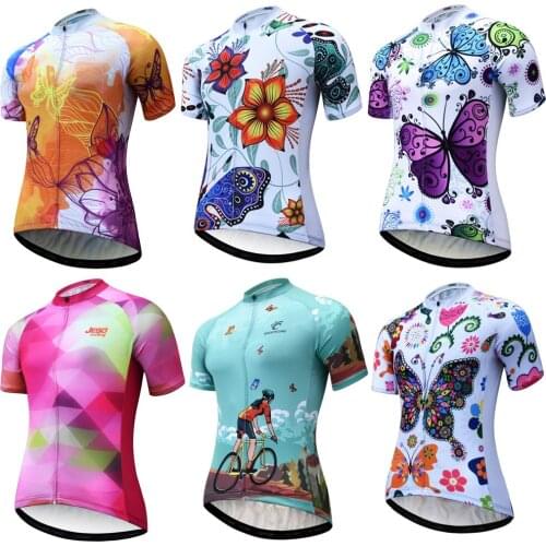 Women Short Sleeve Cycling Jersey Summer Breathable MTB Bicycle Cycling Shirt Clothing Mountain Bike Wear Maillot Ropa Ciclismo