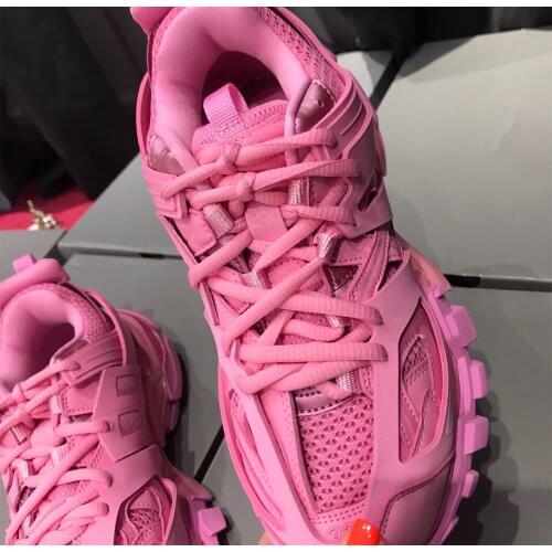 New Multi-layer stitching design candy fashion Leather Women Shoes Track Lace Up Sneakers Big Size 35-42 Hot Sales Shoes Woman