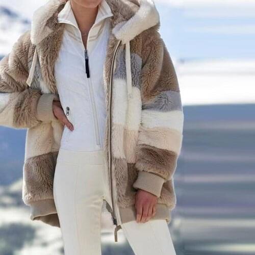 Womens Winter Coat Fashion jacket woman Casual warm jacket female Stitching Plaid Ladies Clothes Hooded Ladies Coat 2021 WF017