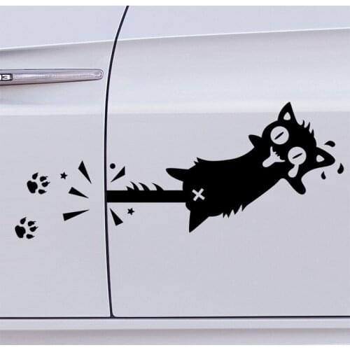 1 Pair Customization Cool Cat Stickers On Car Doors Car-styling For bmw opel Ford VW volkswagen toyota car accessories