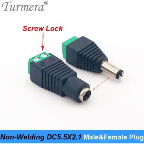 1 pair Avoid welding DC male head female head 5.5 * 2.1 MM DC 12 v DC power adapter plug light with connector non-welding plug