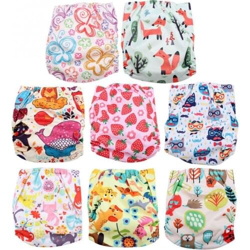 1Pcs Reusable Cloth Diaper Adjustable Baby Nappies Washable Nappy Newborn Cloth Diaper Training Pants Fit 3-15 kg