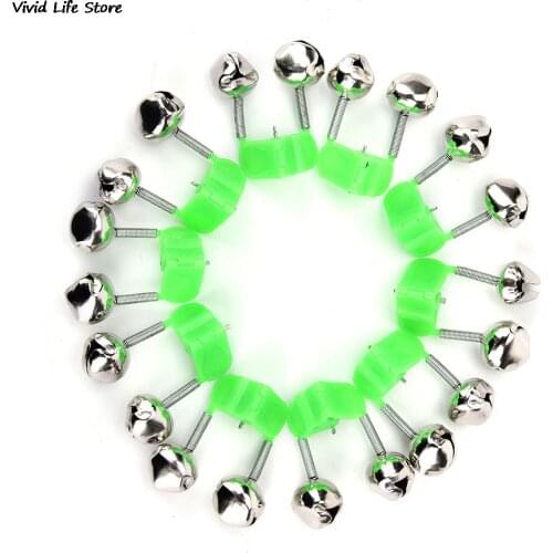 10Pcs/Set Rod Tip Clamp Fishing Pole Fish Bite Lure Alarm Alert Twin Bell Ring Clip Fishing Accessories New