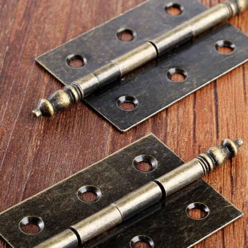 2pcs Antique Bronze 86*55*39mm Hinges Cabinet Drawer Door Butt Hinge 6 Hole Jewelry Box Hinge Furniture Hardware