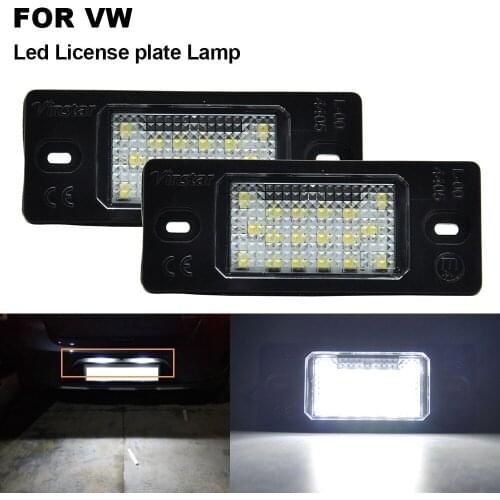 For VW Golf 5 Golf5 Touareg 1Gen Tiguan Passat B5.5 Bora White 18SMD LED Number License Plate Light Canbus Error Free 2X