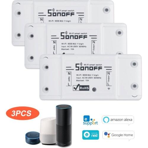 SONOFF Basic 30 pcs Wifi Switch for Alexa Google Home Timer DIY Wireless Remote 10A/2200W Wireless Remote Switch APP Control
