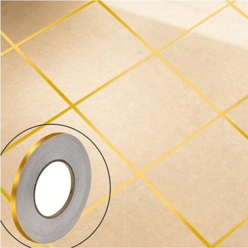 50 meter Tiles From Strip Decorative Adhesive Colorful Decor Waterproof Leak-Proof Gold Tape Coating