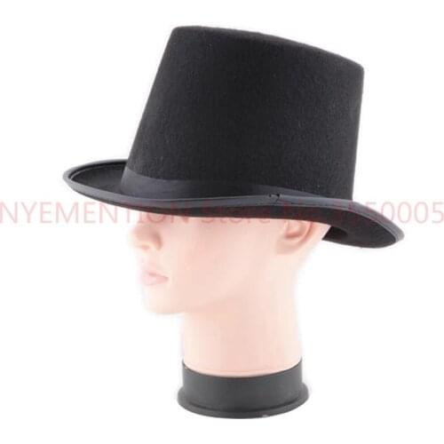 Satin Felt top hat magician gentleman adult 20S costume tuxedo victorian cap Halloween XMAS party Fancy Dress Top Hat 100pcs
