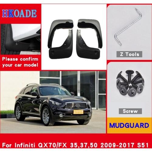 Car Fender Mud Flaps For Infiniti QX70 FX Infiniti FX35 FX37 FX50 2009-2017 Mudguards Splash Guards Fender Mudflaps Car Fender