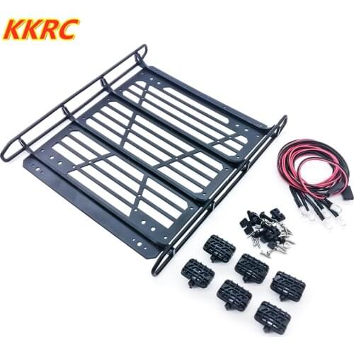 TRX4 TRX6 Roof Luggage Rack LED Spotlight Anti Skid Plate Set for G63 G500 RC Car Parts Accessories