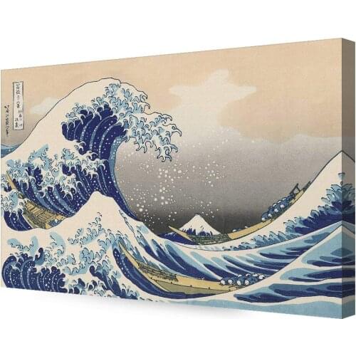 The Great Wave Off Kanagawa by Katsushika Hoki. Classic Art Reproduction, Giclee Print on Canvas , Ready to Hang Drop shipping