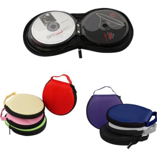 Portable 20pcs Disc CD DVD Organizer Case Auto CD Discs Storage Bag with Zipper Home Car CD Round Holder Pocket