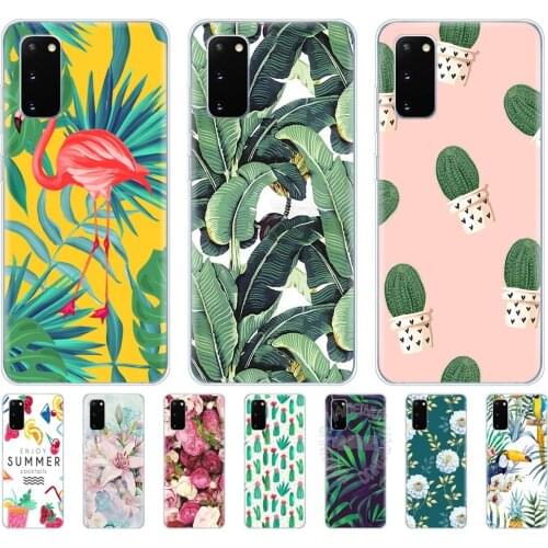 Silicon phone cover case for samsung galaxy S20 PLUS Ultra S10 lite cover for samsung note 10 plus lite Flower Plants Cactus