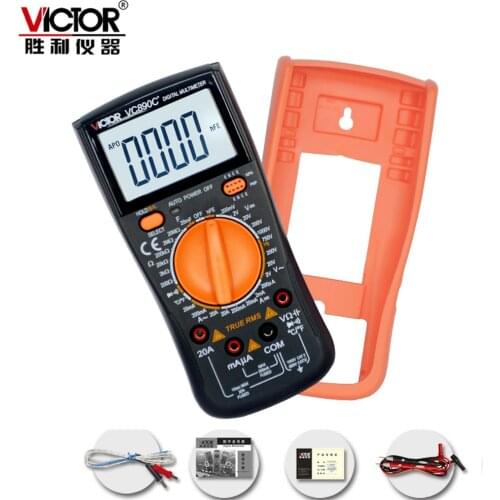 VICTOR New VC890C+ Digital Multimeter True RMS Multimeter Ammeter DC/AC 20A Capacitor 200uF Temperature Measurement