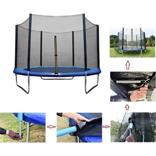 Kids Trampolines Safety Mesh Net Placement Netting 6ft/8ft/10ft-6pole 12/13/14ft Outdoor Exercise Home Toy Jumping Bed
