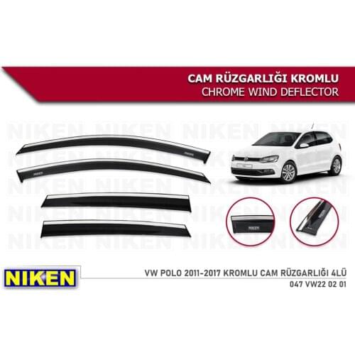 For Volkswagen Polo Wind Deflector Chrome Rain Window Visors 2011 2012 2013 2014 2015 2016 2017 and 4 Pieces Auto Accessories
