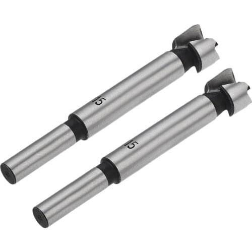 Uxcell Wood Drill Bit 15mm Dia. Hole Saw Carbide Alloy Steel Tip Round Shank for Plywoods, Hardwoods, Soft Woods 2pcs