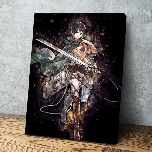 HD Printed Attack On Titan Canvas Paintings Wall Art Anime Mikasa Poster Modular Pictures Framework Home Decor For Living Room