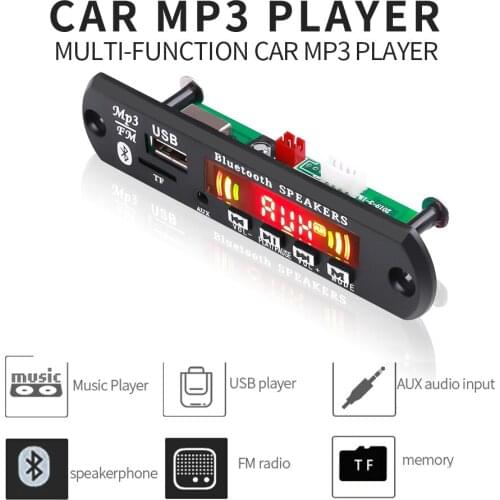 Kebidu Color Screen Bluetooth 5.0 Decoder Board MP3 Player with Remote Control USB TF FM Radio Module Support Call Recording