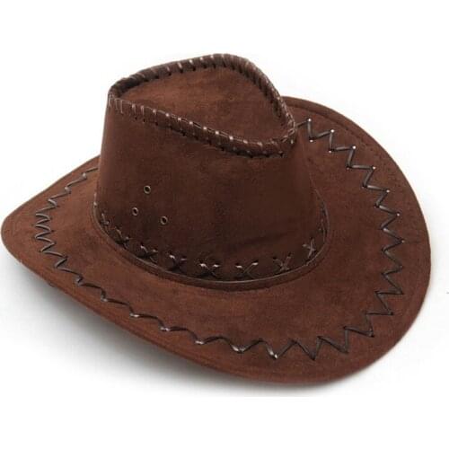 2019 Western Cowboy Hats Travel Caps For Women Mens Caps Hats Suede Vintage Men Western With Wide Brim Cowgirl Jazz Cap