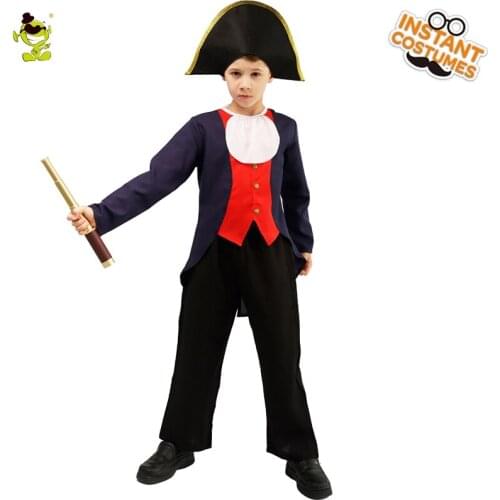 Boys Captain Costumes Childrens Day Gifts for Kids Halloween Cosplay Costume Carnival Role Play Party Fancy Dress Up for Child