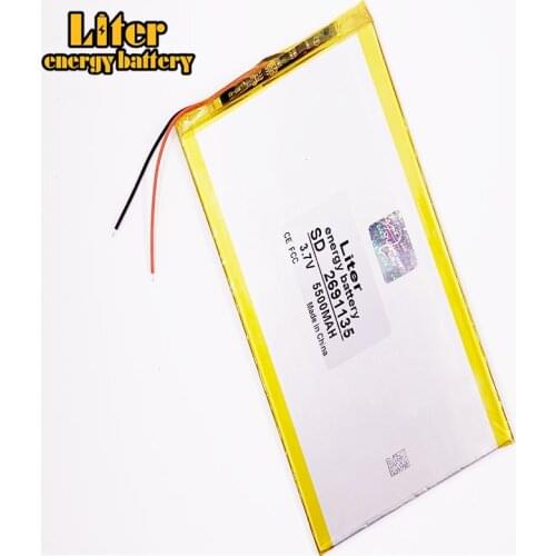 2691135 5500mah 3.7v lithium Li ion polymer rechargeable battery of PDA batteries laptop cell phone speaker video game