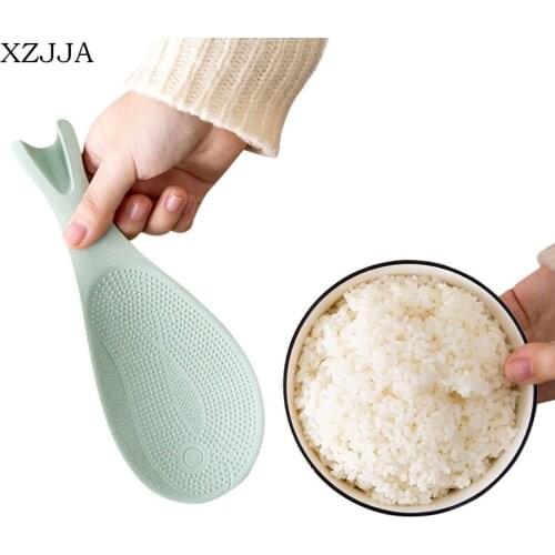 XZJJA Fish-Shaped Eco-Friendly Wheat Straw Rice Scoop Kitchenware Non-Stick Meal Tablespoons Kitchen Utensil Rice Cooker Shovel